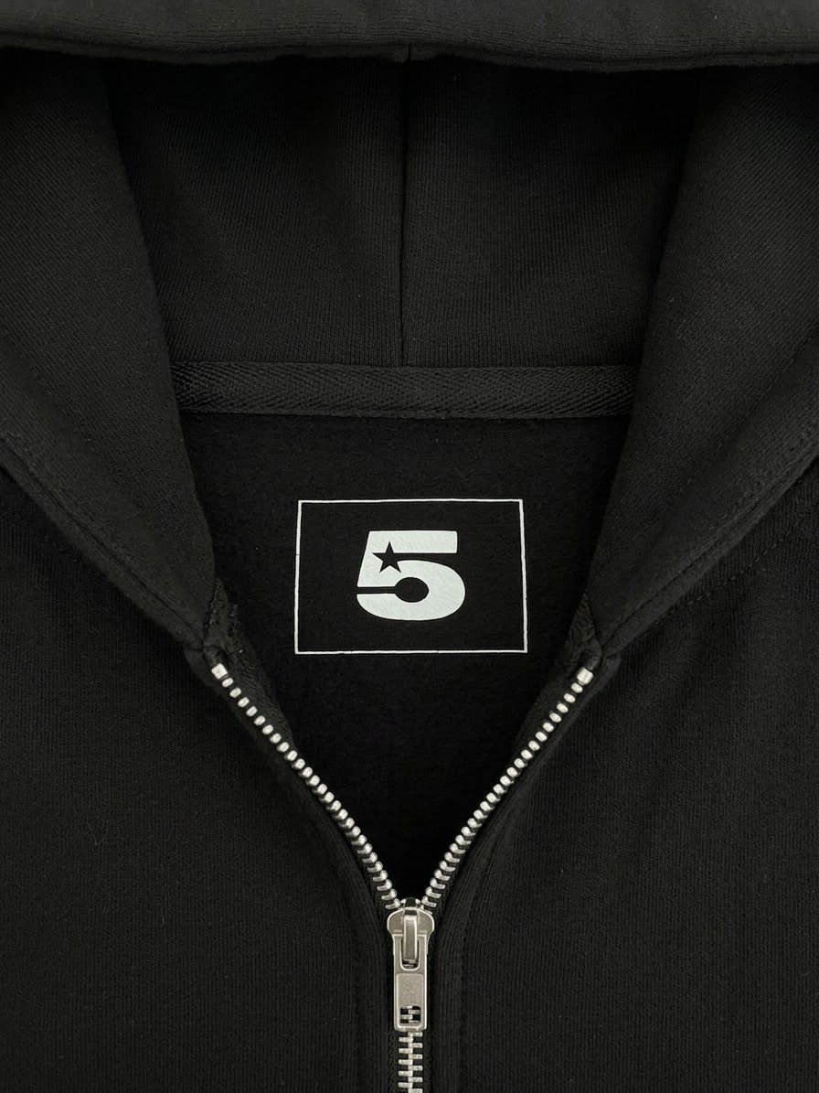 BLACK ZIP HOODIE