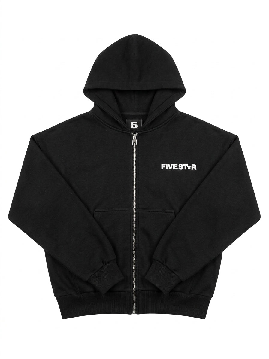BLACK ZIP HOODIE